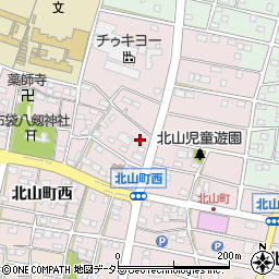 愛知県江南市北山町周辺の地図