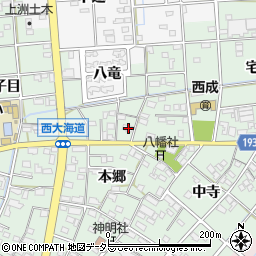 愛知県一宮市西大海道本郷43周辺の地図