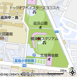 横須賀スタジアム周辺の地図