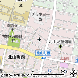 愛知県江南市北山町西周辺の地図