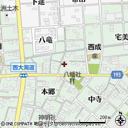 愛知県一宮市西大海道本郷8周辺の地図