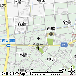 愛知県一宮市西大海道本郷5周辺の地図