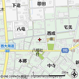 愛知県一宮市西大海道北裏26周辺の地図