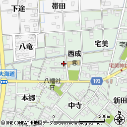 愛知県一宮市西大海道北裏24周辺の地図