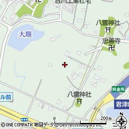 千葉県君津市三直周辺の地図