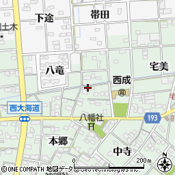 愛知県一宮市西大海道北裏21周辺の地図