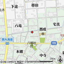 愛知県一宮市西大海道北裏22周辺の地図