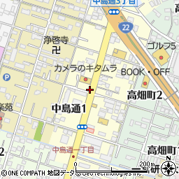 愛知県一宮市中島通周辺の地図