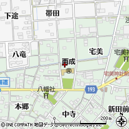 愛知県一宮市西大海道北裏89周辺の地図