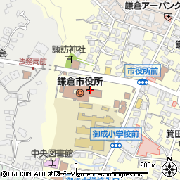 鎌倉市役所　こどもと家庭の相談室相談専用電話周辺の地図