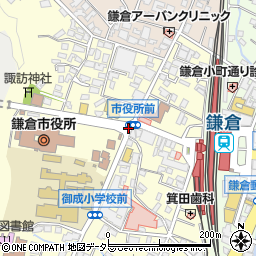 鎌倉市役所前周辺の地図