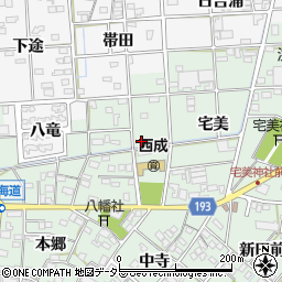 愛知県一宮市西大海道北裏86周辺の地図