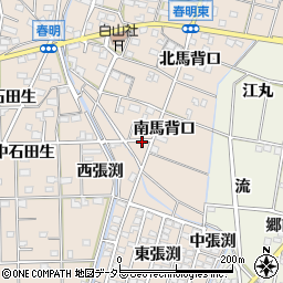 愛知県一宮市春明（南馬背口）周辺の地図