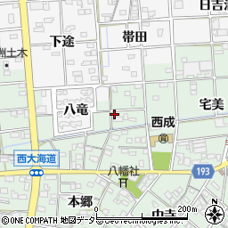 愛知県一宮市西大海道北裏34周辺の地図