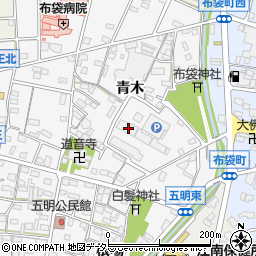 愛知県江南市五明町青木165周辺の地図