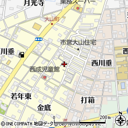 愛知県一宮市大赤見大山周辺の地図