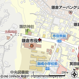 鎌倉市役所　秘書広報課広報担当周辺の地図