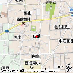 愛知県一宮市春明（山前）周辺の地図
