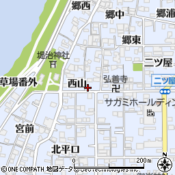 愛知県一宮市小信中島西山周辺の地図
