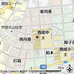 愛知県一宮市柚木颪中若年周辺の地図