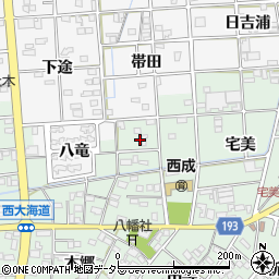 愛知県一宮市西大海道北裏57周辺の地図