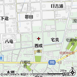 愛知県一宮市西大海道北裏78周辺の地図