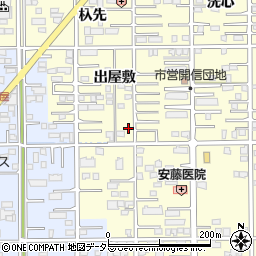 愛知県一宮市開明出屋敷13周辺の地図