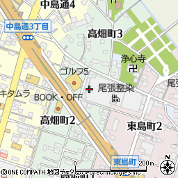 愛知県一宮市高畑町周辺の地図