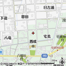 愛知県一宮市西大海道北裏77周辺の地図