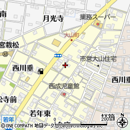 愛知県一宮市大赤見（大山西）周辺の地図