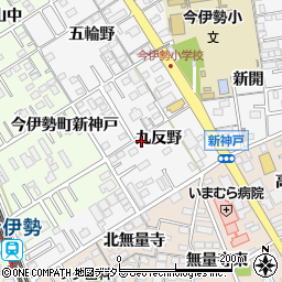 愛知県一宮市今伊勢町新神戸（九反野）周辺の地図
