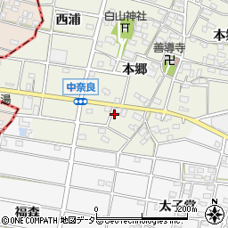 愛知県江南市中奈良町本郷173周辺の地図