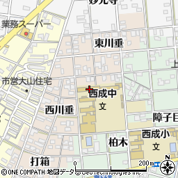 一宮市立西成中学校周辺の地図