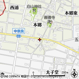 愛知県江南市中奈良町本郷183周辺の地図