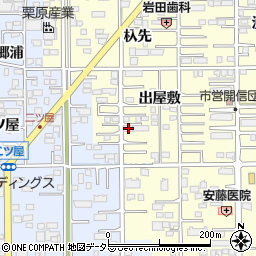 愛知県一宮市開明出屋敷16周辺の地図