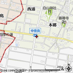 愛知県江南市中奈良町本郷165周辺の地図