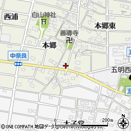 愛知県江南市中奈良町本郷164周辺の地図