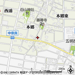 愛知県江南市中奈良町本郷160周辺の地図