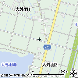 岐阜県大垣市大外羽周辺の地図