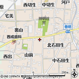 愛知県一宮市春明山前56周辺の地図