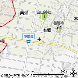 愛知県江南市中奈良町本郷136周辺の地図