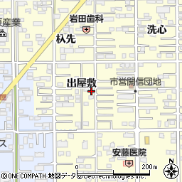 愛知県一宮市開明出屋敷21周辺の地図