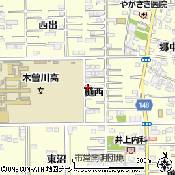 愛知県一宮市開明樋西周辺の地図