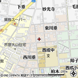 愛知県一宮市柚木颪東川垂21周辺の地図