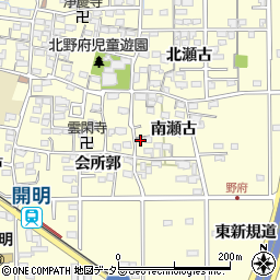 愛知県一宮市開明南瀬古19周辺の地図