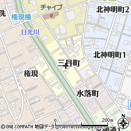愛知県一宮市三丹町周辺の地図