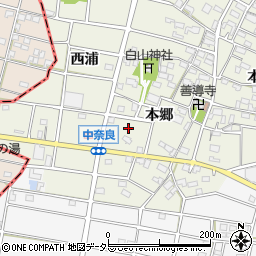 愛知県江南市中奈良町本郷133周辺の地図