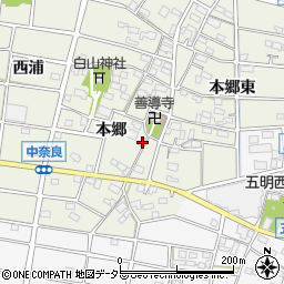 愛知県江南市中奈良町本郷140周辺の地図