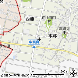 愛知県江南市中奈良町本郷126周辺の地図