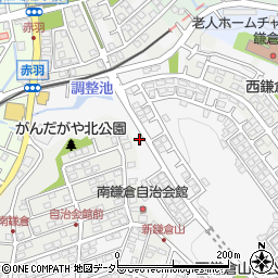 西鎌倉山うぐいす公園周辺の地図